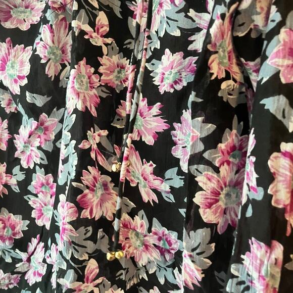 Meghan Los Angeles Floral Mini Dress Long Sleeve Criss Cross Front Lightweight S - Picture 6 of 9